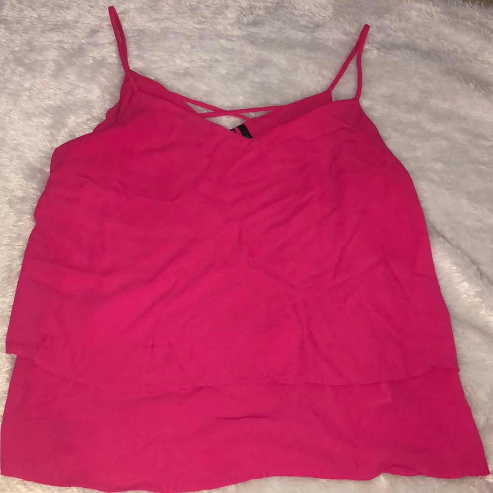 Bright pink tank top